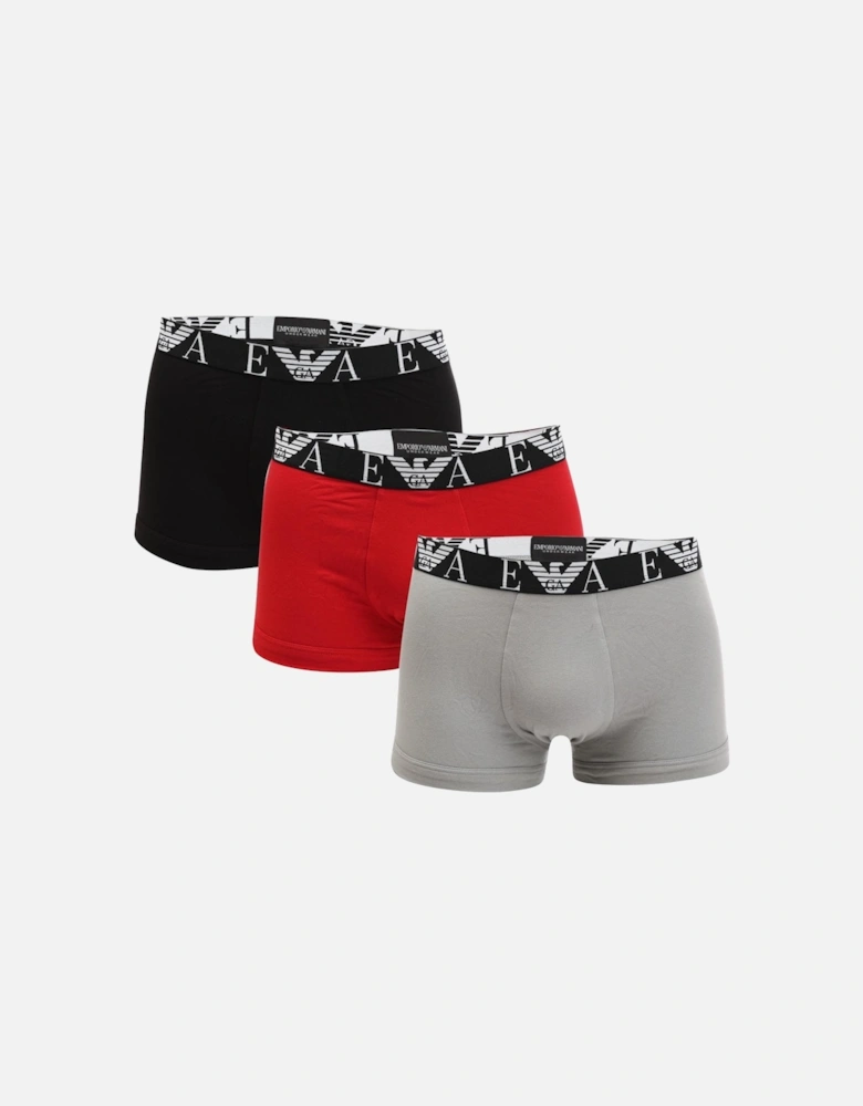 Mens 3 Pack Monogram Logo Boxer Trunks