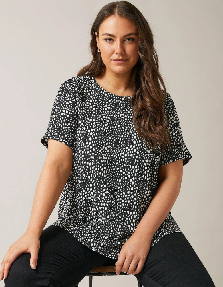 Spot Print Top - Black