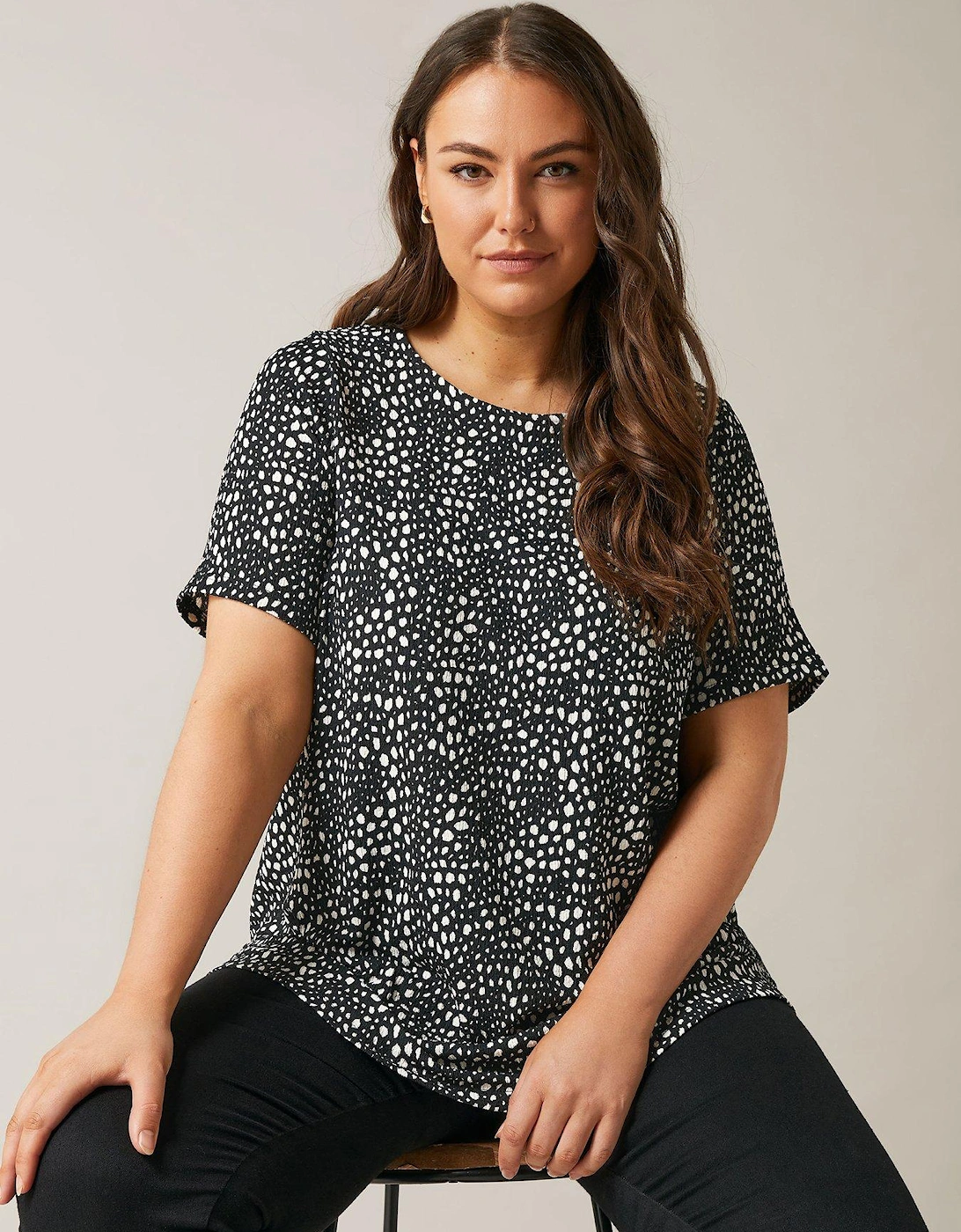 Spot Print Top - Black, 2 of 1