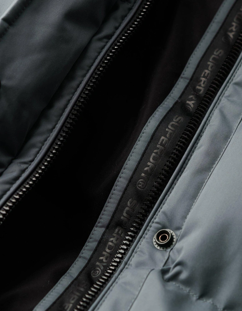 Microfibre Longline Padded Jacket - Grey
