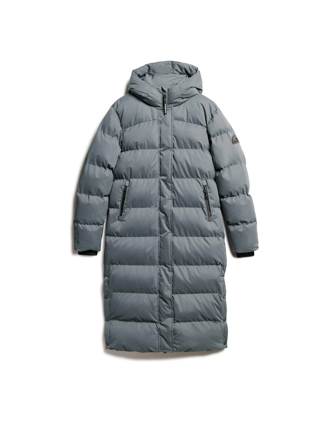 Microfibre Longline Padded Jacket - Grey