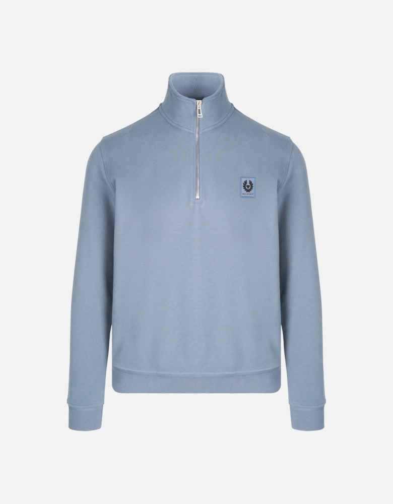 Signature Patch Quarter Zip Sweatshirt Blue