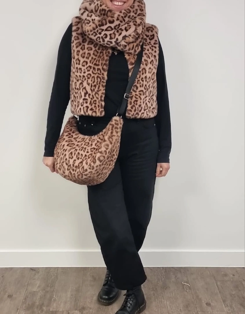 SIMONE SLOUCH BAG IN LEOPARD