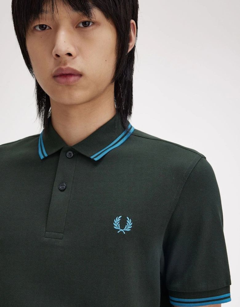 M3600 Twin Tipped Polo Shirt Night Green / Runaway Bay Ocean