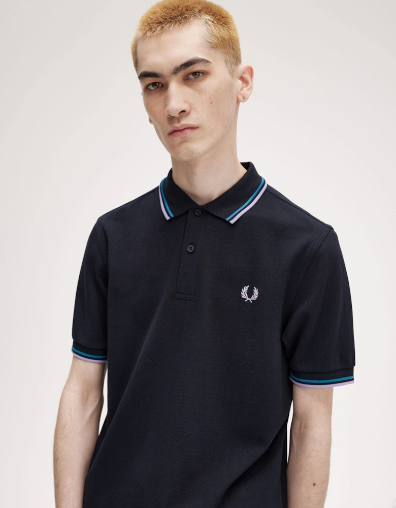 M3600 Twin Tipped Polo Shirt Navy / Cyber Blue / Ultra Violet