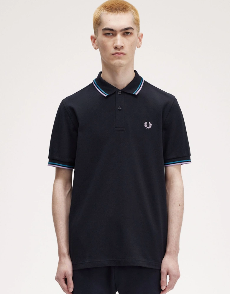 M3600 Twin Tipped Polo Shirt Navy / Cyber Blue / Ultra Violet