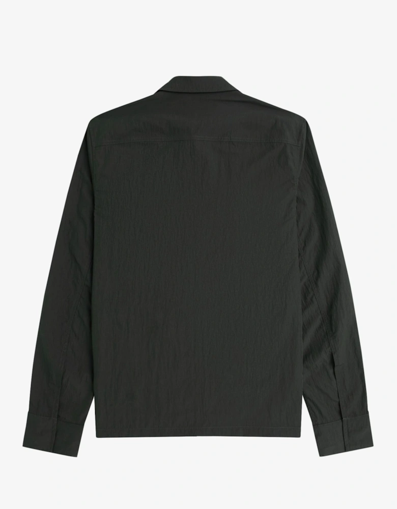 M5684 Textured Zip-Through Overshirt Night Green