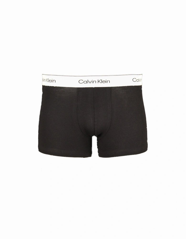 3-Pack Modern Cotton Boxer Trunks, Black/Grey/Red