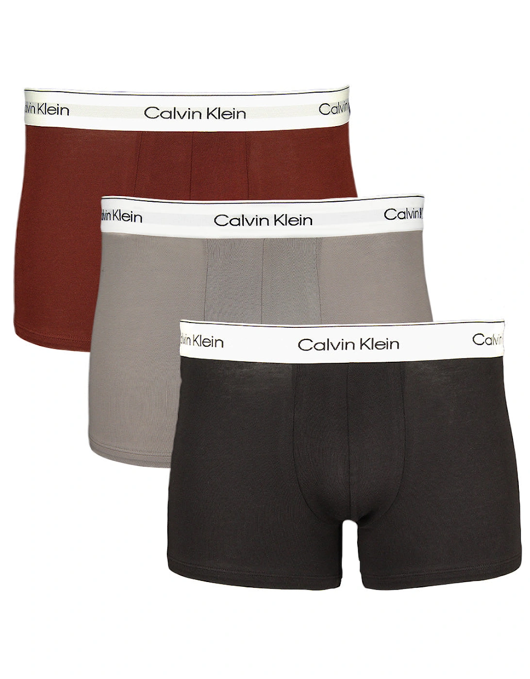 3-Pack Modern Cotton Boxer Trunks, Black/Grey/Red, 8 of 7