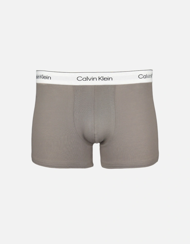 3-Pack Modern Cotton Boxer Trunks, Black/Grey/Red