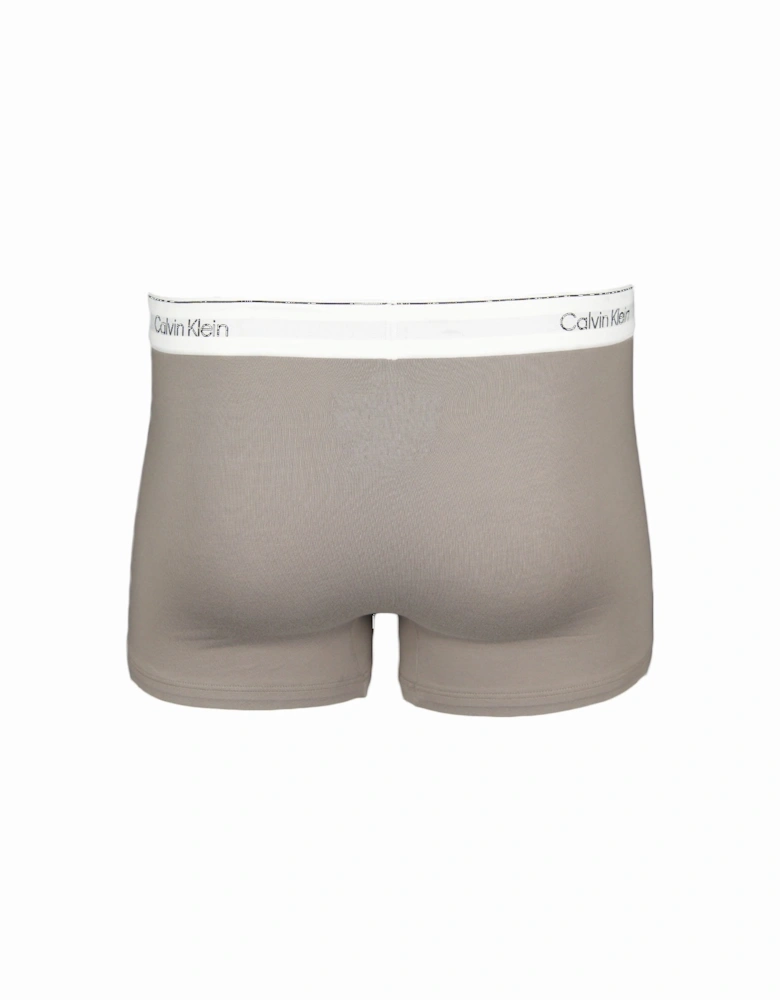 3-Pack Modern Cotton Boxer Trunks, Black/Grey/Red