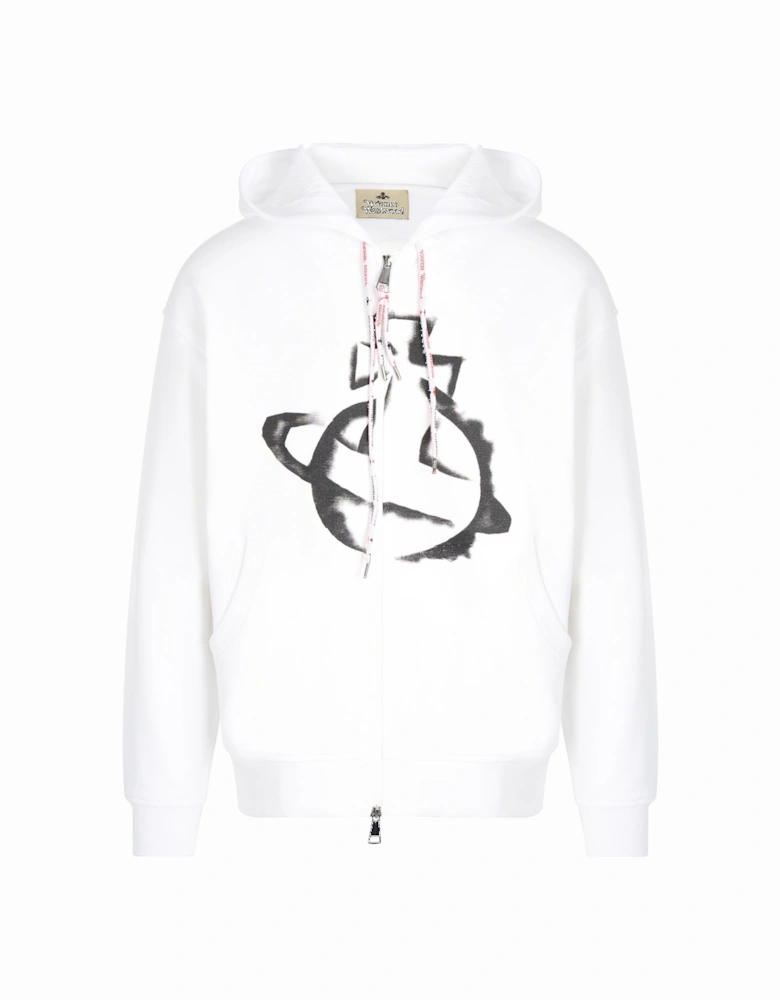 Stencil Rugged Zip Hoodie White