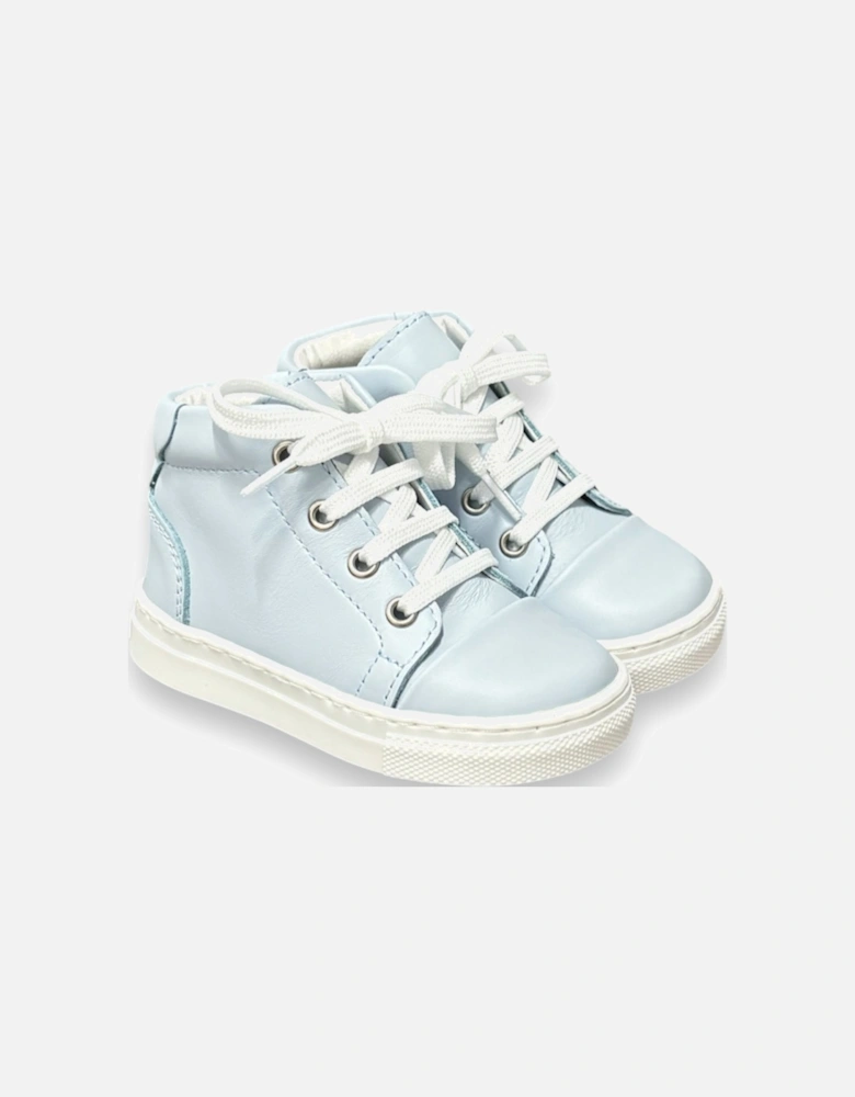 Blue Leather Danilo Hi-Top Trainers (New Sole)