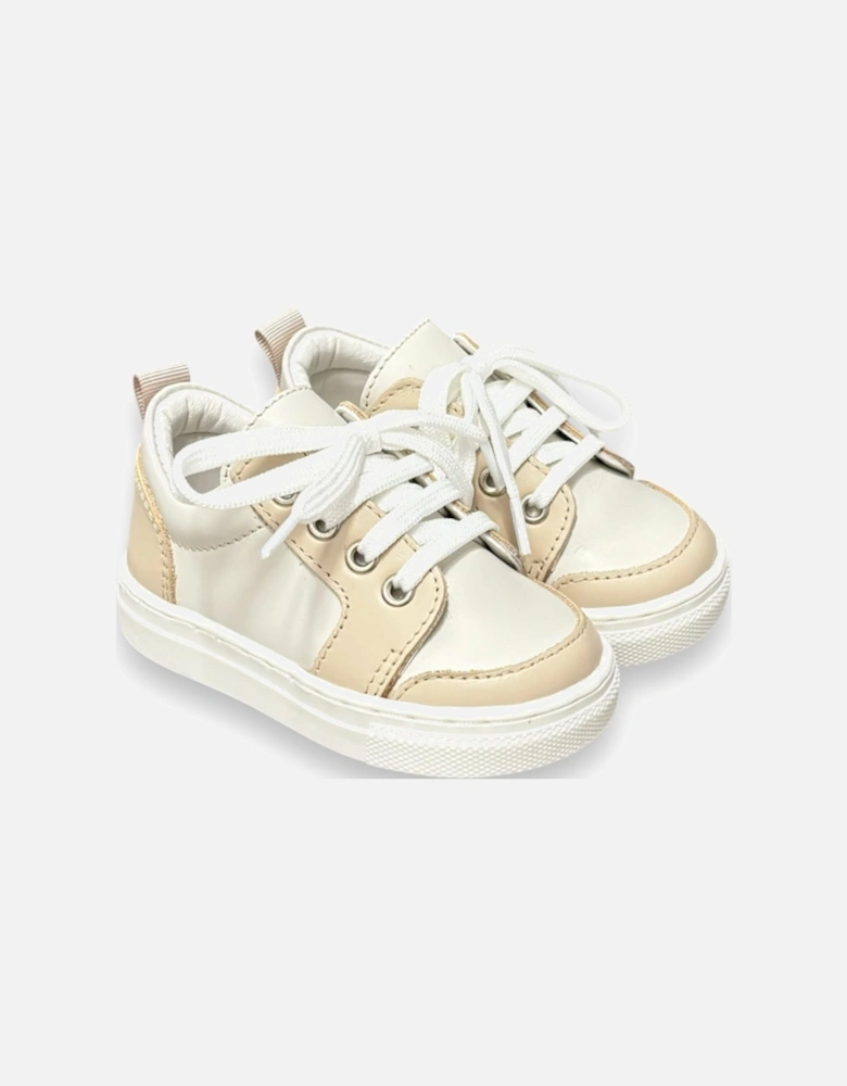 Beige X Nude Leather Nico Trainers