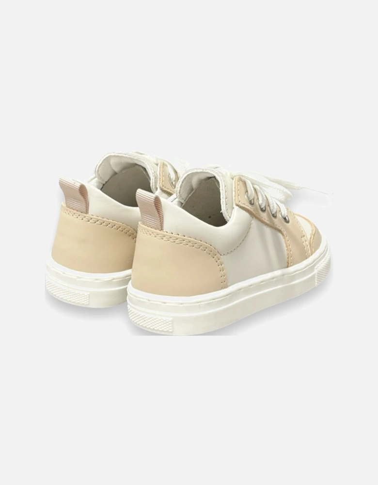 Beige X Nude Leather Nico Trainers