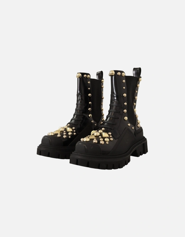 Dolce Gabbana Studded Leather Ankle Boots Women - Black