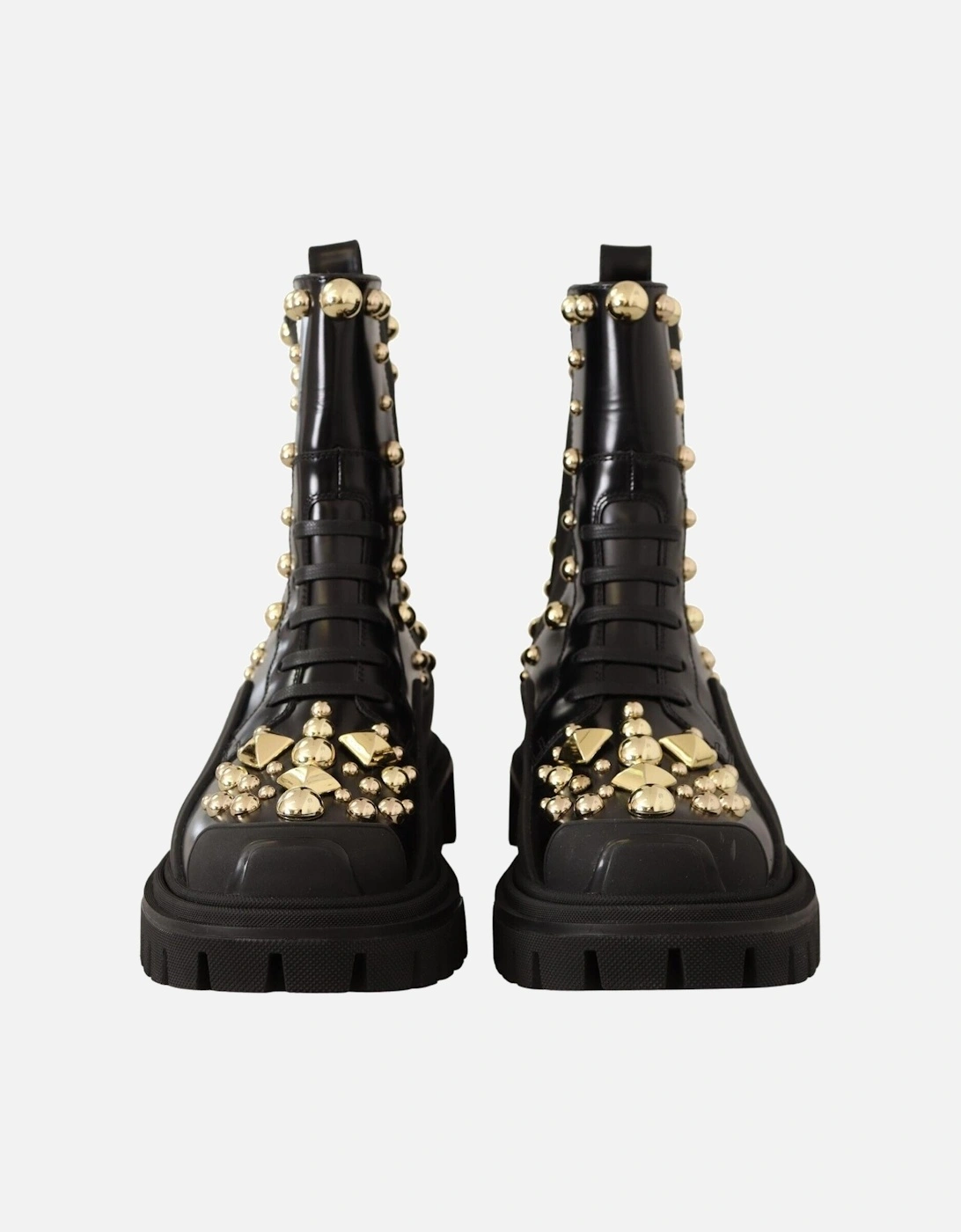 Dolce Gabbana Studded Leather Ankle Boots Women - Black