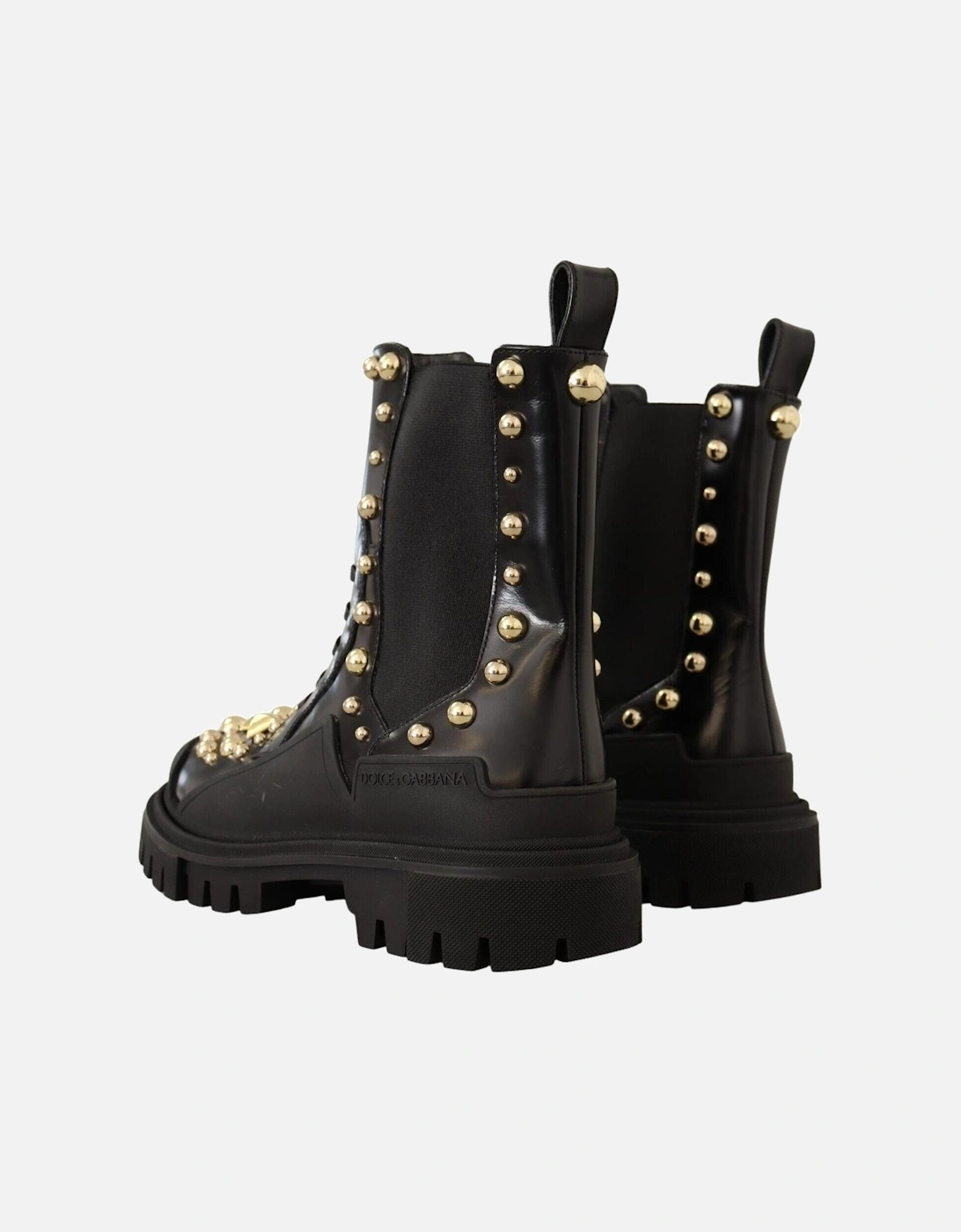 Dolce Gabbana Studded Leather Ankle Boots Women - Black