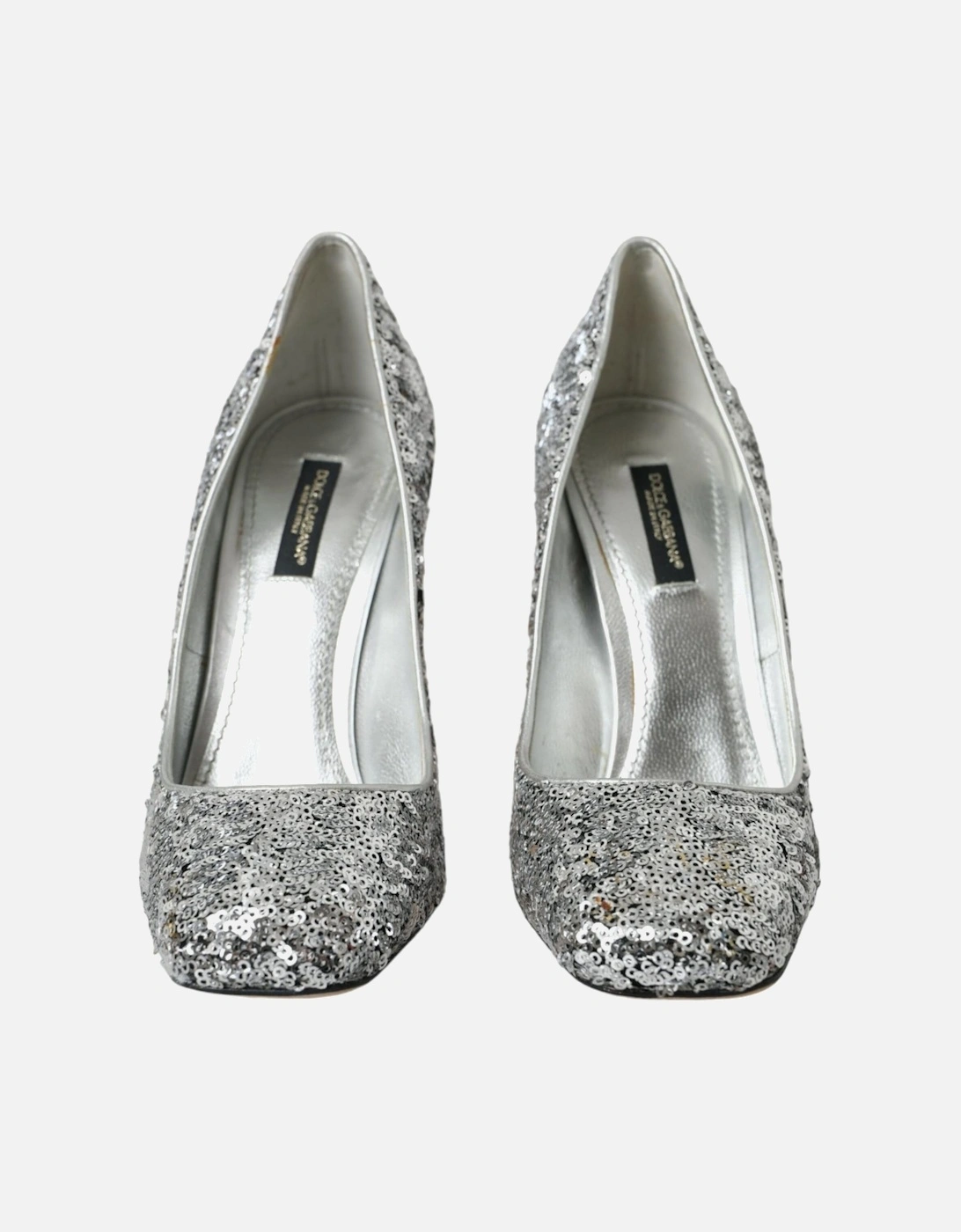 Sequin Crystal Embellished Heels Pumps Women - Silver