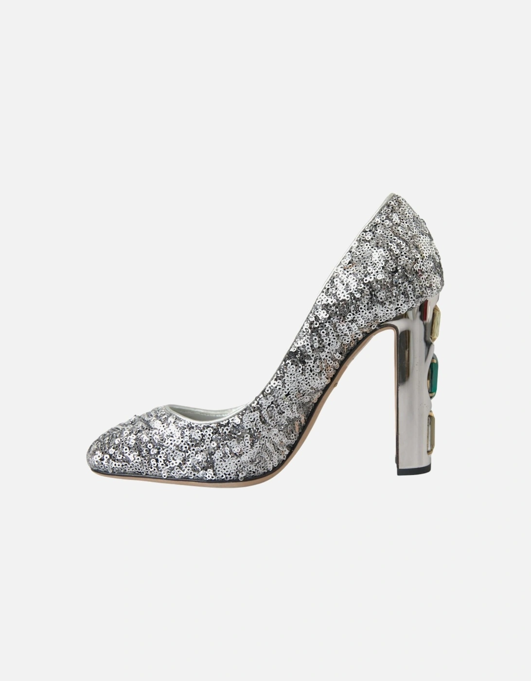 Sequin Crystal Embellished Heels Pumps Women - Silver