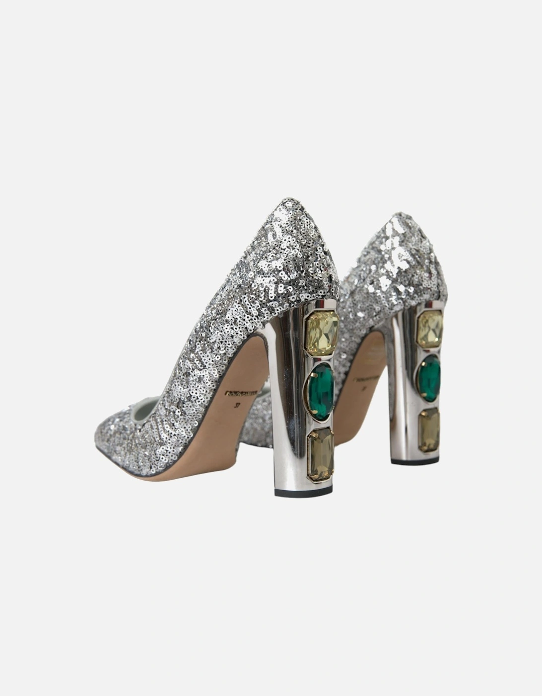 Sequin Crystal Embellished Heels Pumps Women - Silver