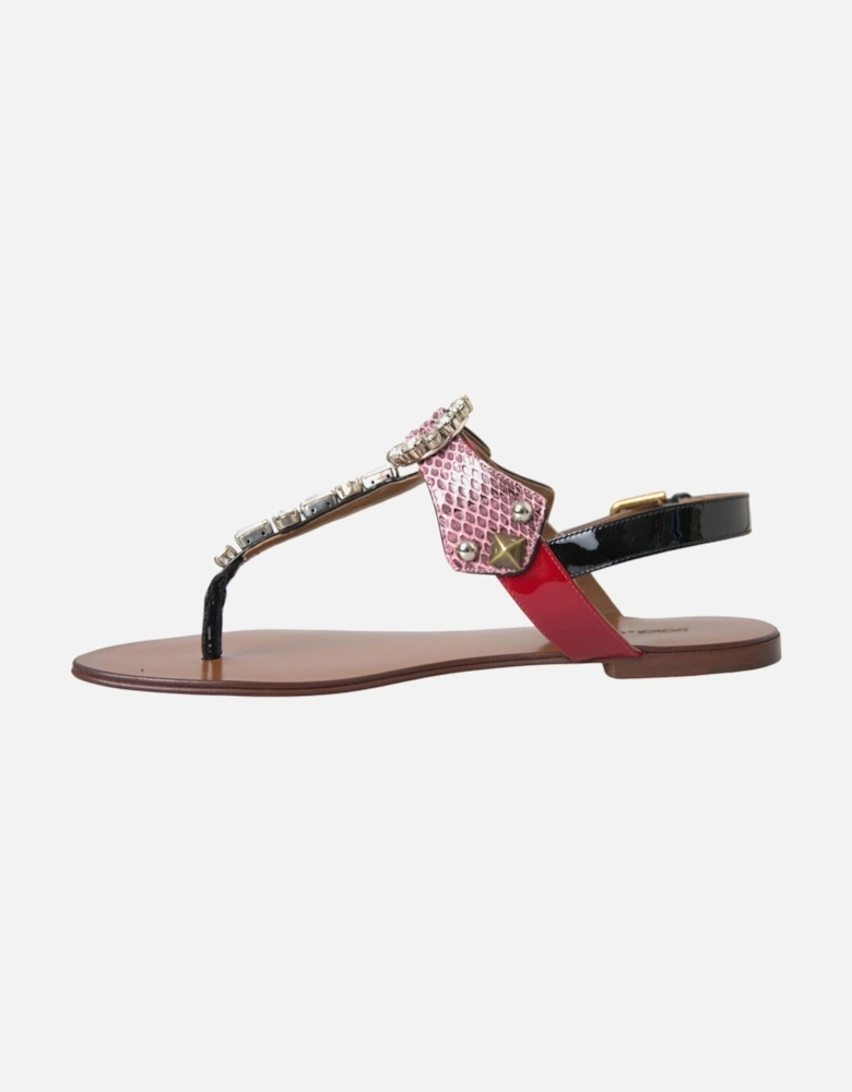 Embellished Slide Sandals with Buckle Closure Women - Multicolor Flats