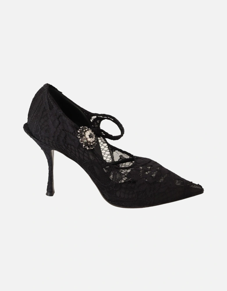 Lace Pumps Black Heels Model LA9842 Women