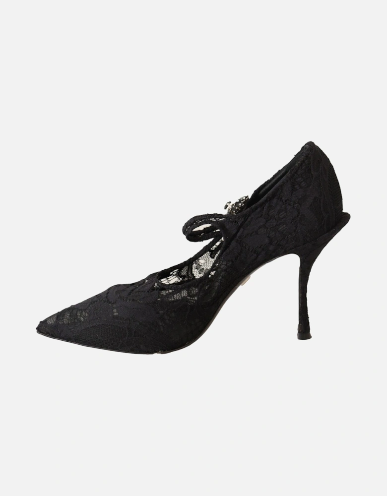 Lace Pumps Black Heels Model LA9842 Women