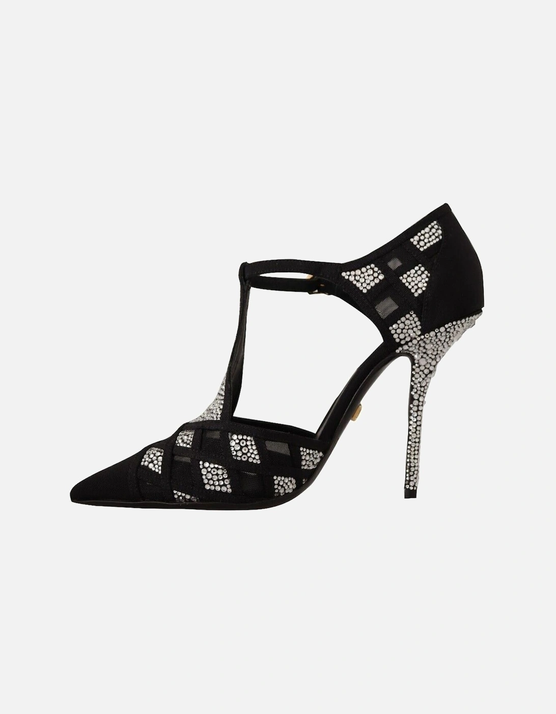 CrystalEmbellished TStrap Pumps Women - Black