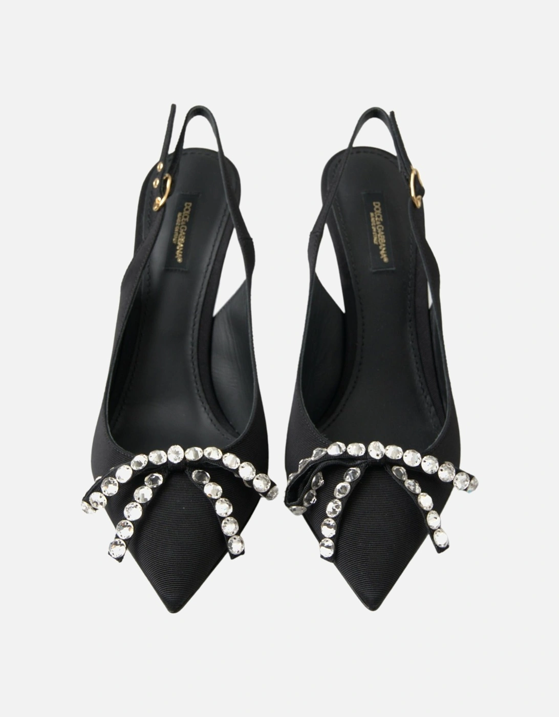 Crystal Slingbacks Bow pumps High Heels Women - Black Sandals