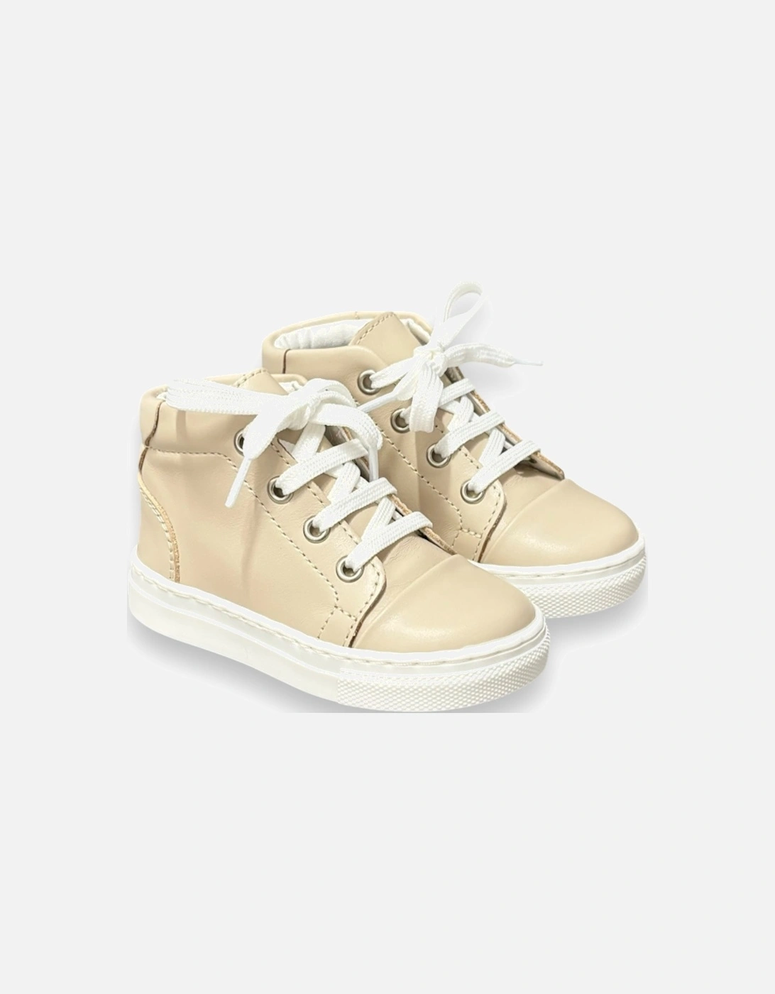 Nude Leather Danilo Hi-Top Trainers (New Sole), 4 of 3