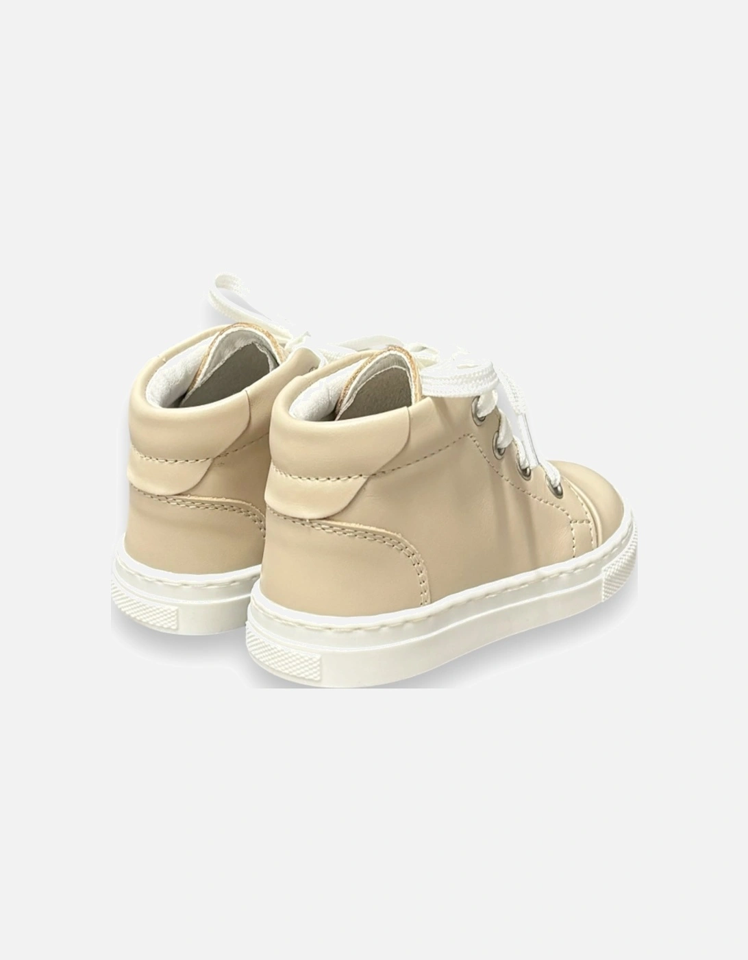 Nude Leather Danilo Hi-Top Trainers (New Sole)