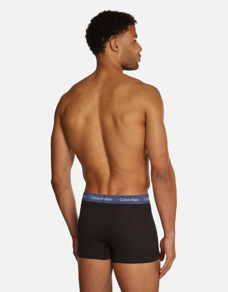 3-Pack Cotton Stretch Boxer Trunks, Black