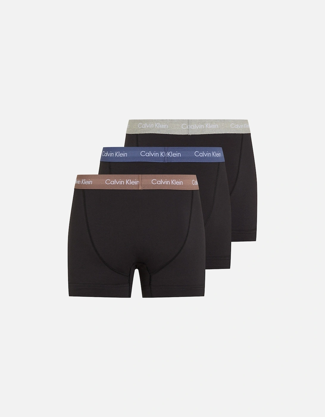 3-Pack Cotton Stretch Boxer Trunks, Black