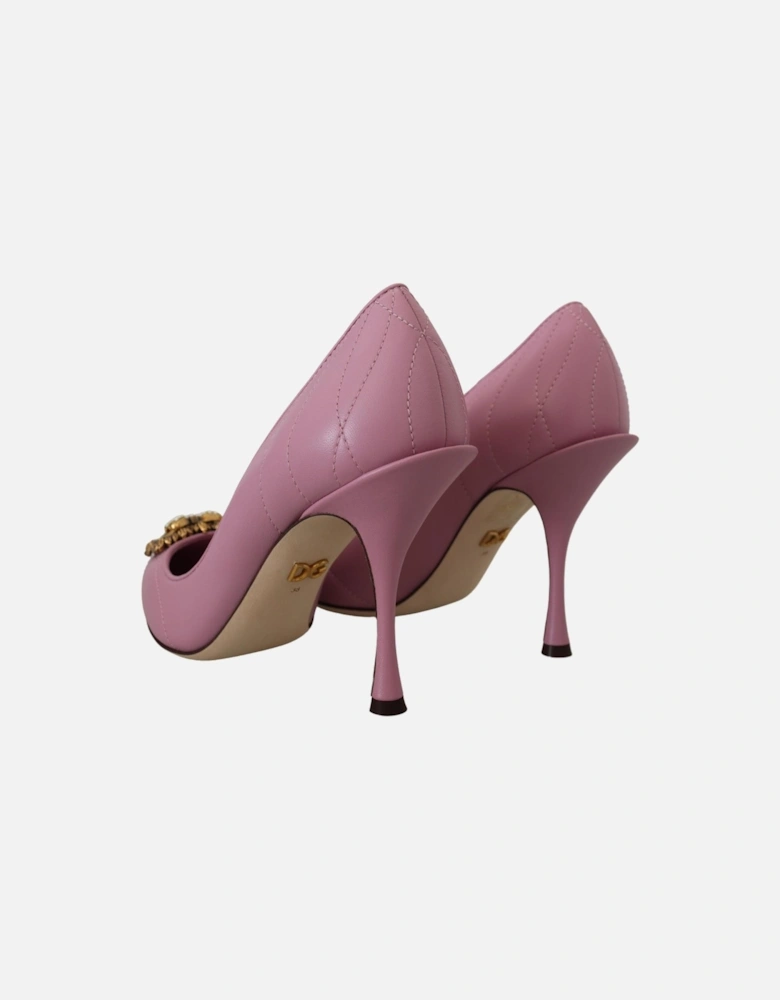 Quilted Leather Pumps Women - Pink