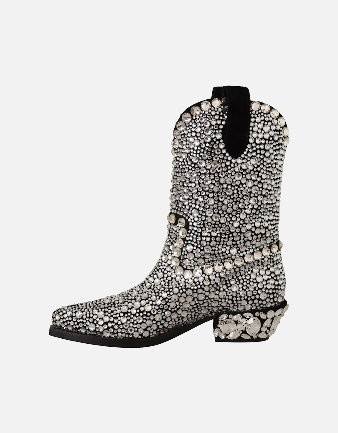 Dolce Gabbana Crystal Cowboy Boots Women - Black