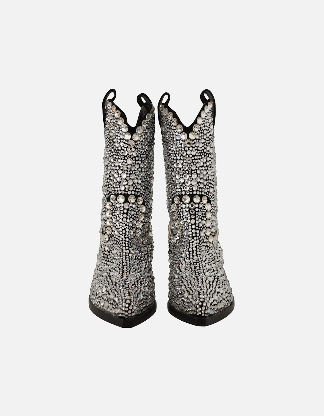 Dolce Gabbana Crystal Cowboy Boots Women - Black