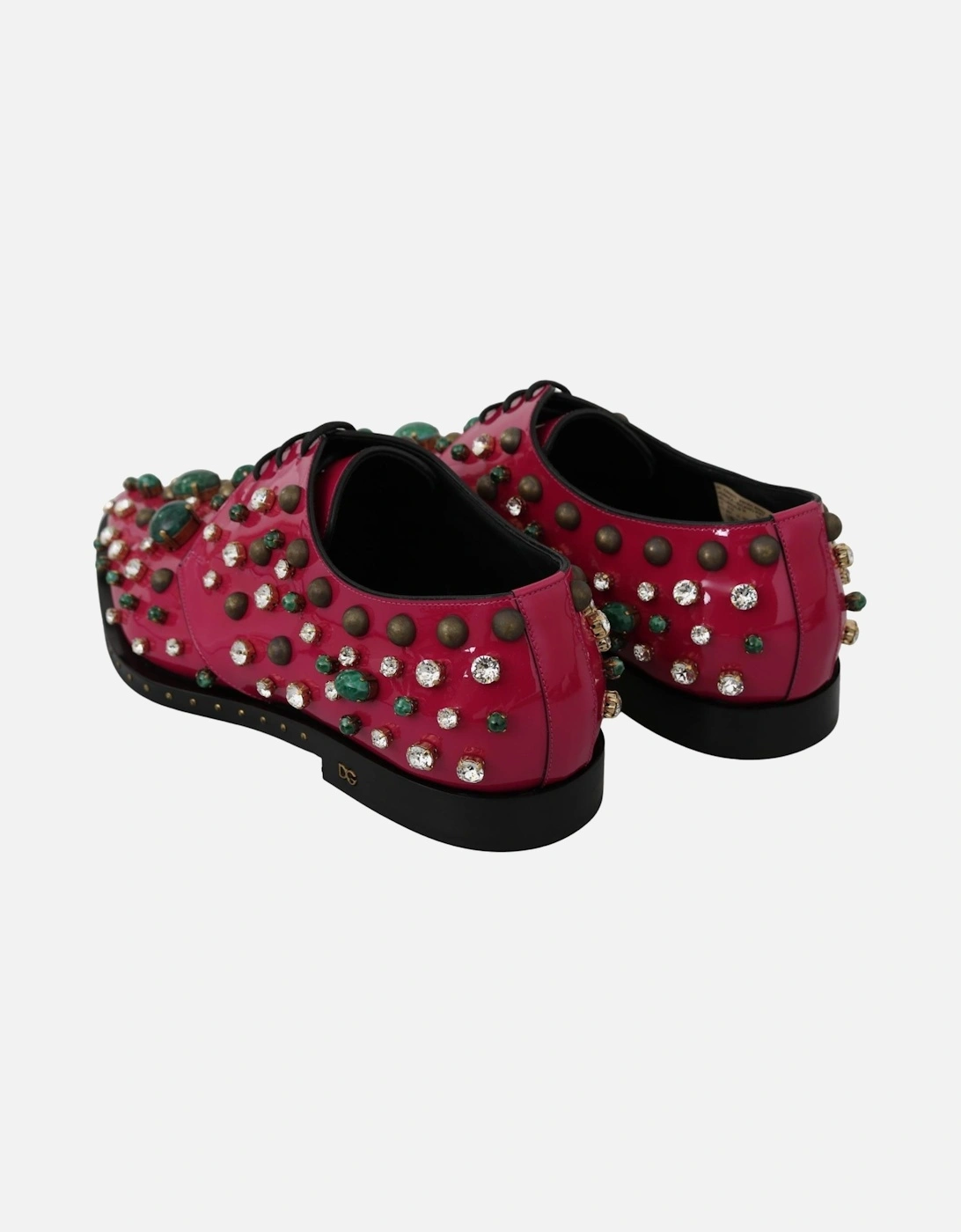 Embellished Patent Leather Oxfords Women - Pink Flats