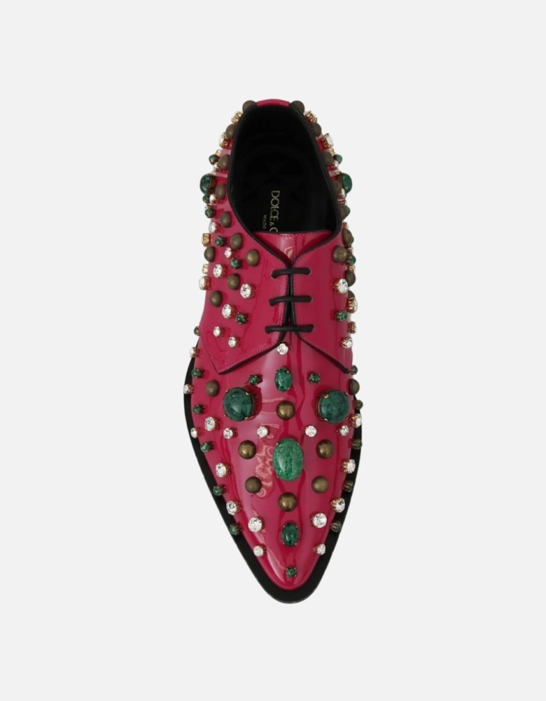 Embellished Patent Leather Oxfords Women - Pink Flats