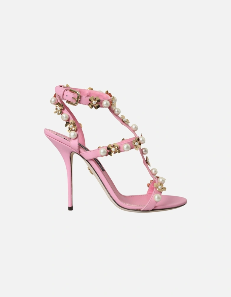 Embellished ankle strap heels sandals Women - Pink