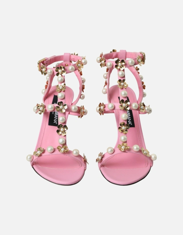 Embellished ankle strap heels sandals Women - Pink