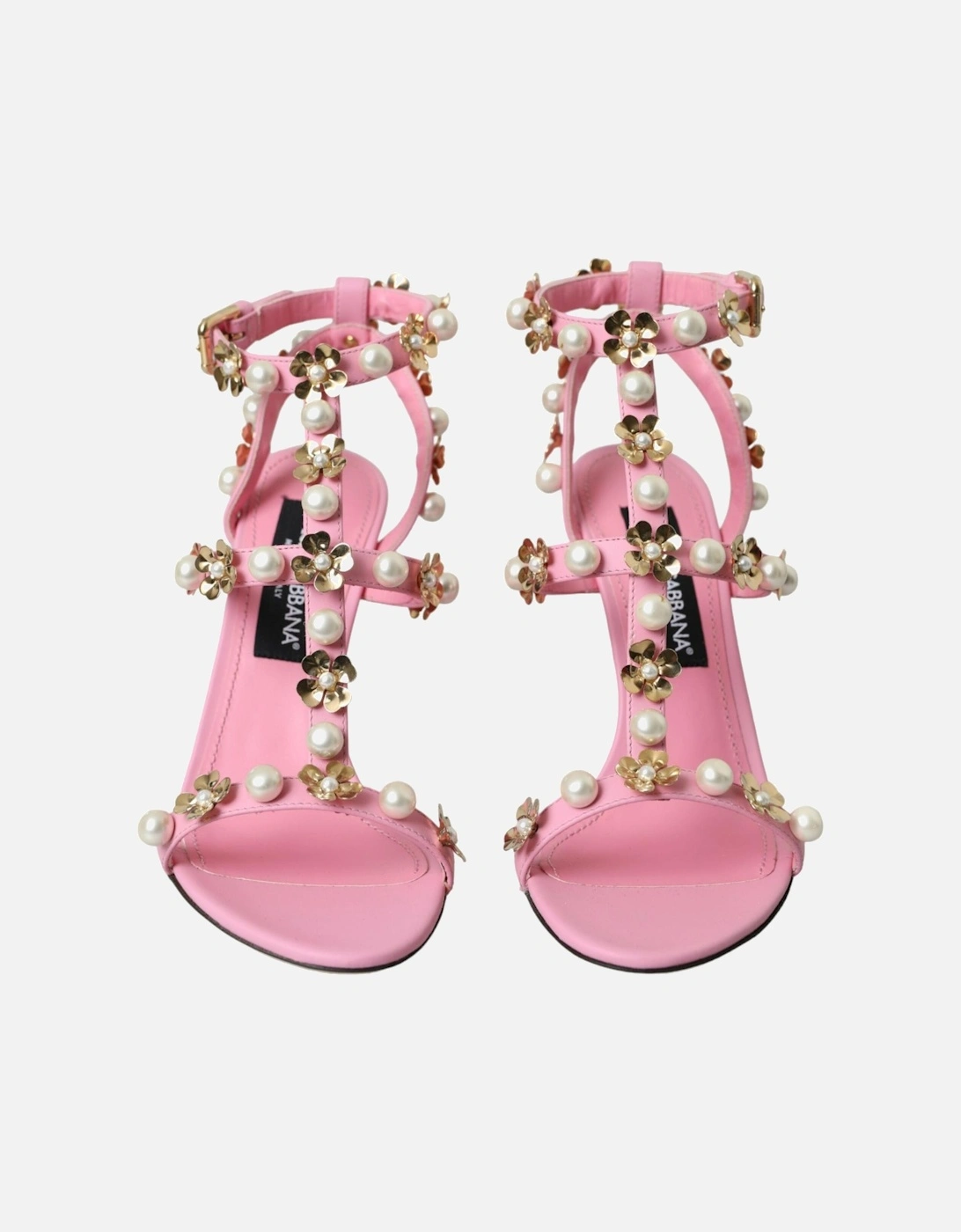 Embellished ankle strap heels sandals Women - Pink