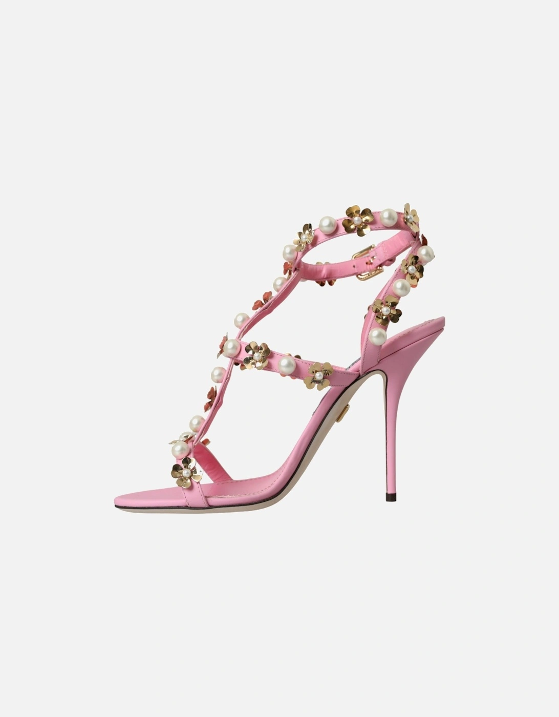 Embellished ankle strap heels sandals Women - Pink