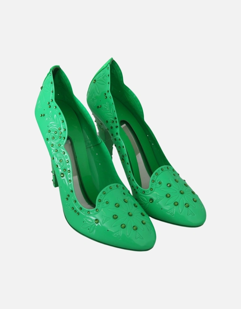 Dolce Gabbana Floral Pumps Embellished Heels Women - Green