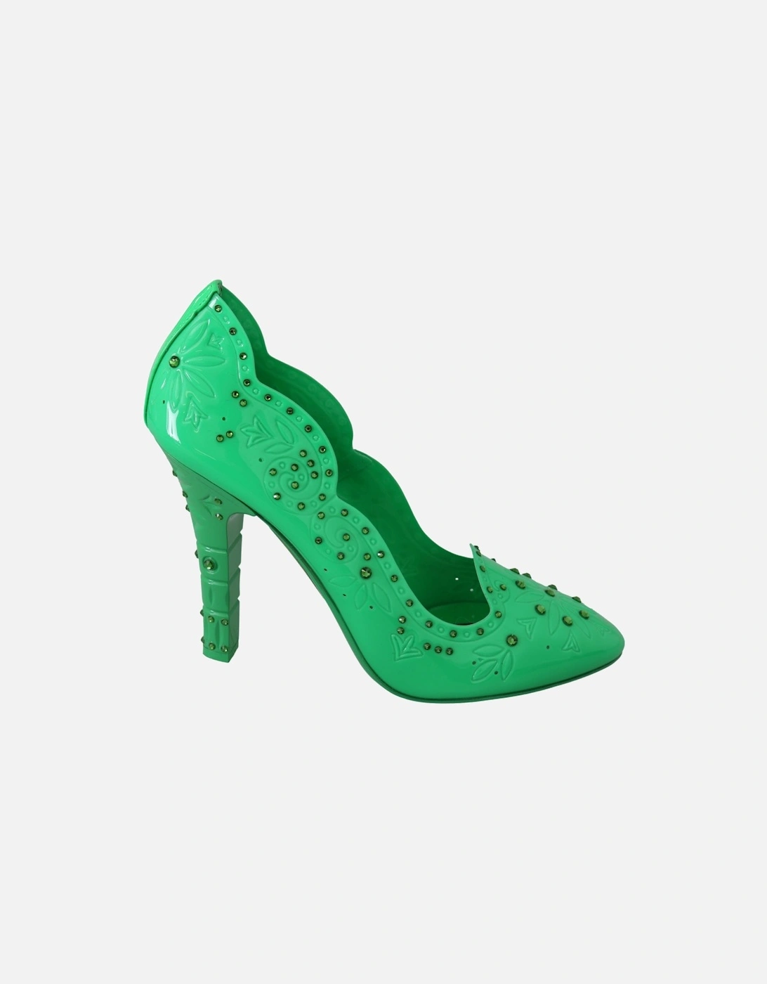 Dolce Gabbana Floral Pumps Embellished Heels Women - Green, 7 of 6