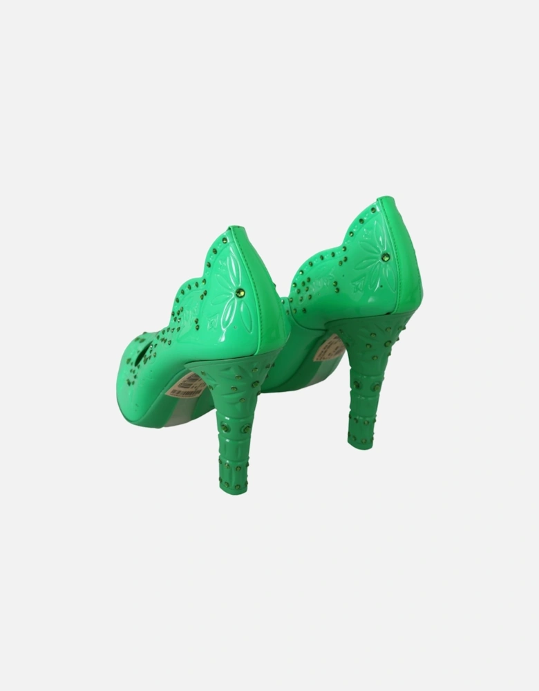 Dolce Gabbana Floral Pumps Embellished Heels Women - Green