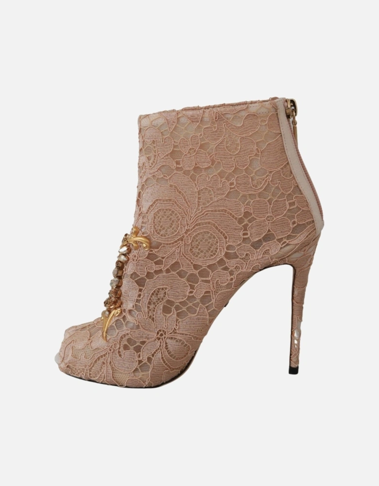 Lace Bootie Bee Embellishment Women - Pink Sandals