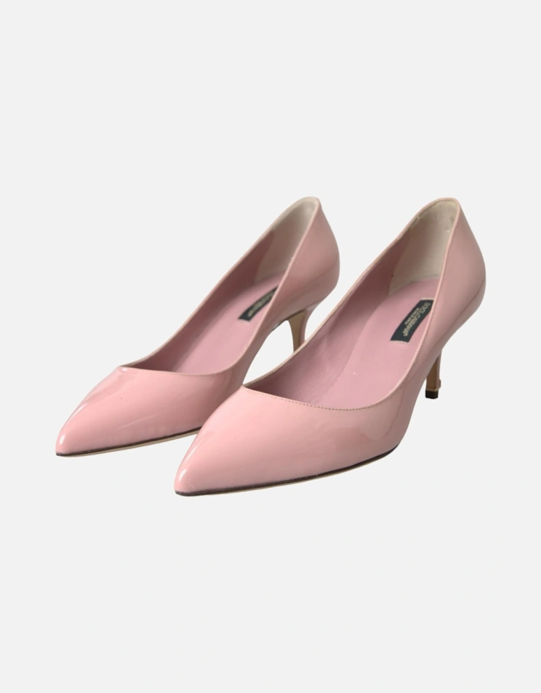 Patent Leather Heels Pumps with Logo Details Women - Pink