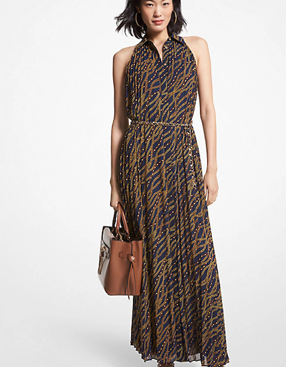 Status Print Georgette Halter Dress, 3 of 2