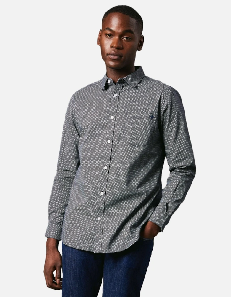 Mens Micro Geo Print Long-Sleeved Shirt